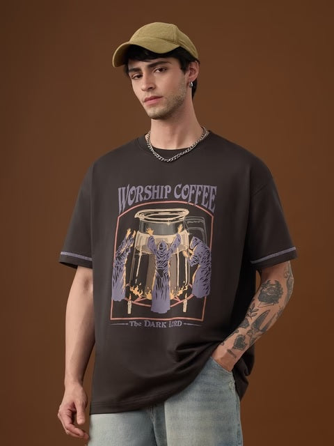 Steven Rhodes Worship Coffee Oversized T-Shirts