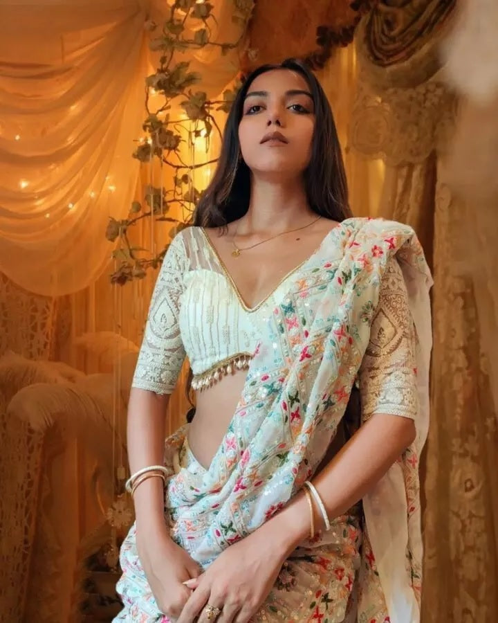 Georgette Beautiful Designer Saree, Party Wedding Sari & Blouse