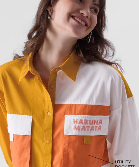 The Lion King Women Oversized Cropped Shirts