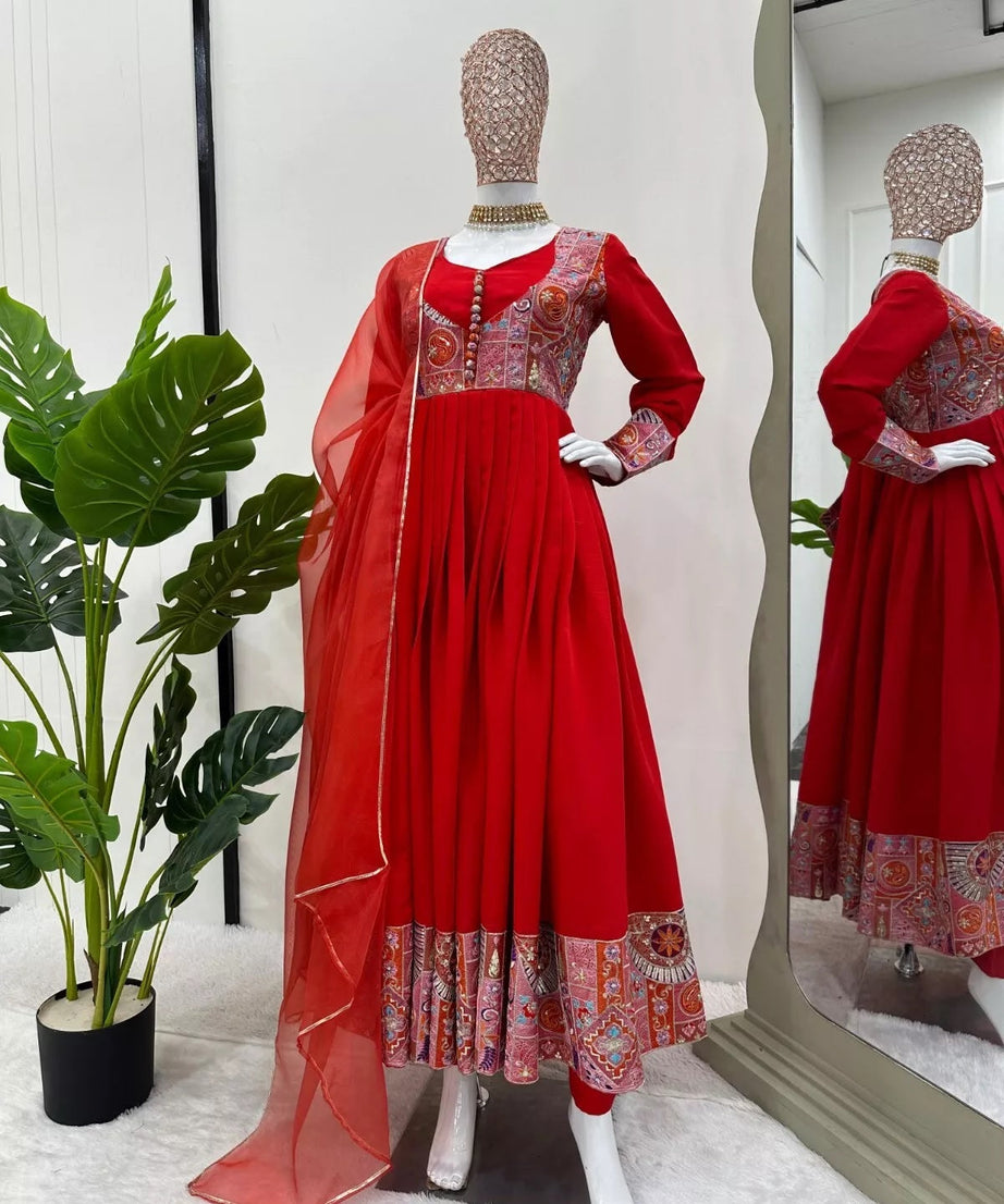 Roman Silk With Sequence Work Salwar Kameez Suit