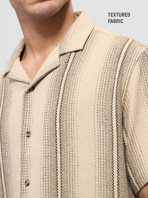 Sand Dune Men Textured Shirts