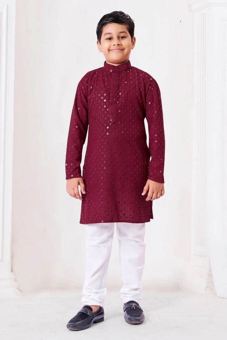 Chikankari kids Wear Kurta Pajama Set For Kid's Boys