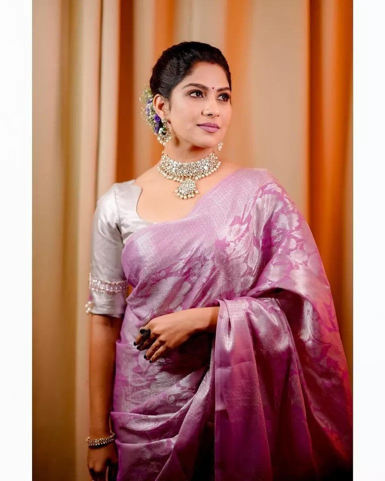 Soft Banarasi Silk Wedding Party Saree,New Indian Function Sari & Blouse