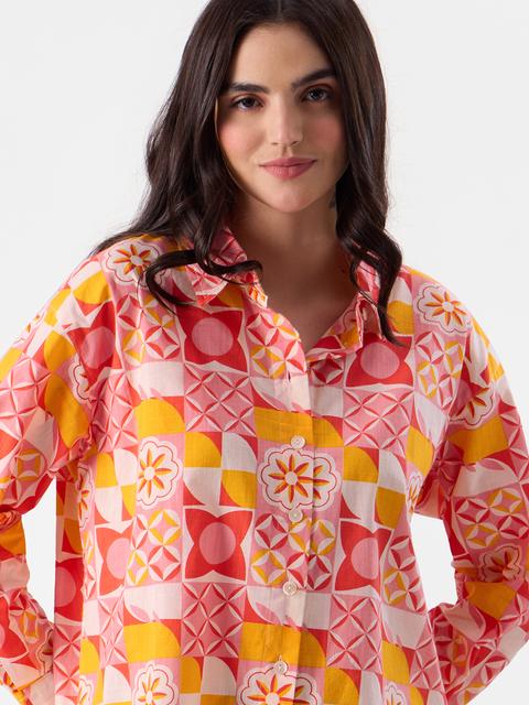 Abstract Petals Women Boyfriend Shirts