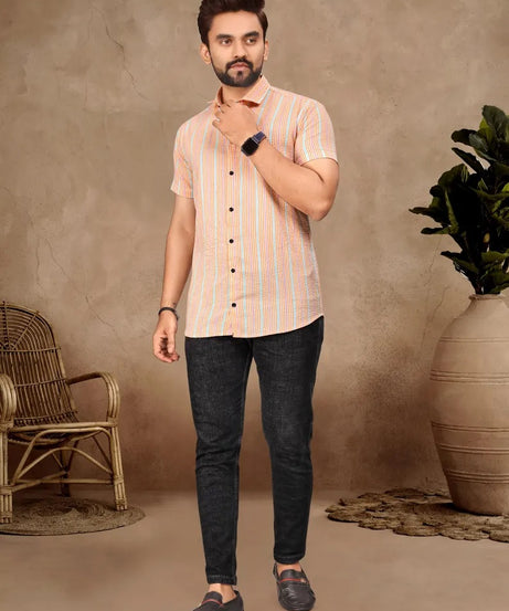 Pure Cotton Bubble Pattern Men's Shirt