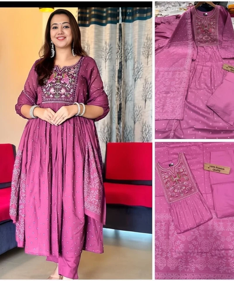 New Trending Reyon With Embroidery Work Wedding Party Wear Top Bottom Dupatta 12-BS