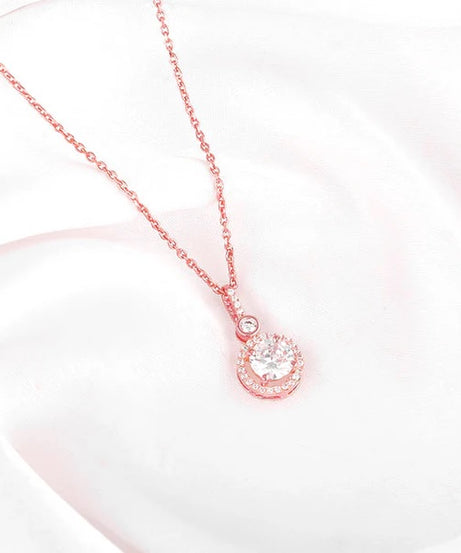 Rose Gold Drizzle Drop Pendant With Link Chain