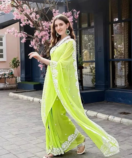 Classic New Traditional Soft Georgette Saree,Wedding Exclusive Sari