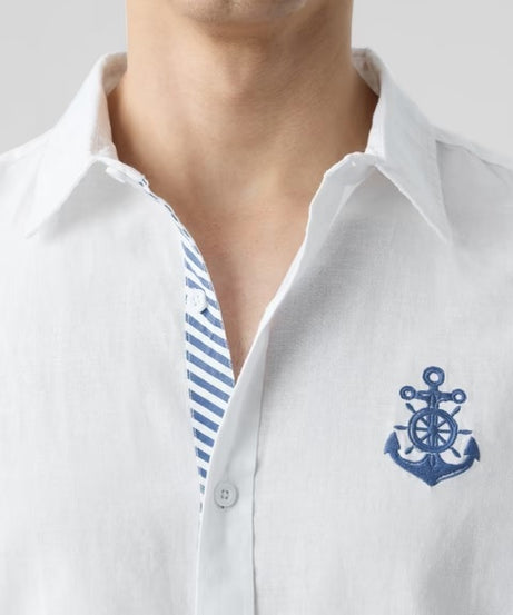 Anchor Crest Cotton Linen Shirts