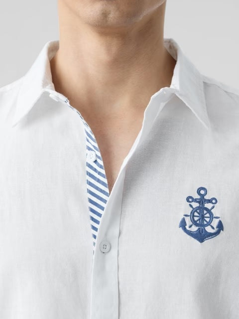 Anchor Crest Cotton Linen Shirts
