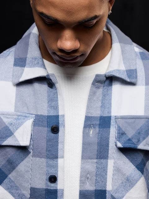 Plaid Shacket Arctic Men Flannel Shackets