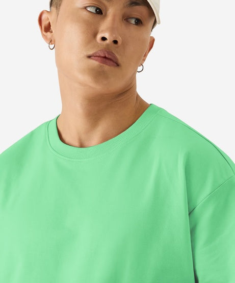 Solids Spring Bud Green Oversized T-Shirts