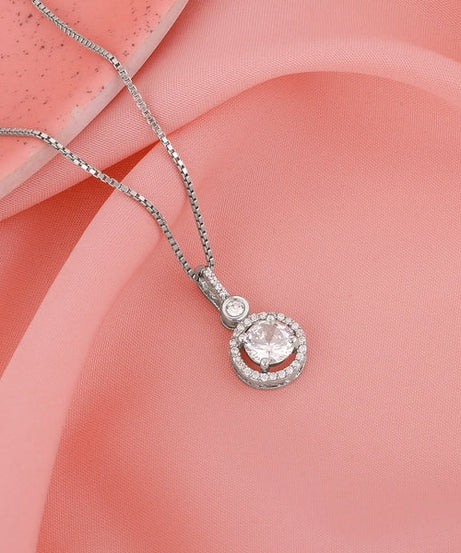 Silver Drizzle Drop Pendant with Box Chain