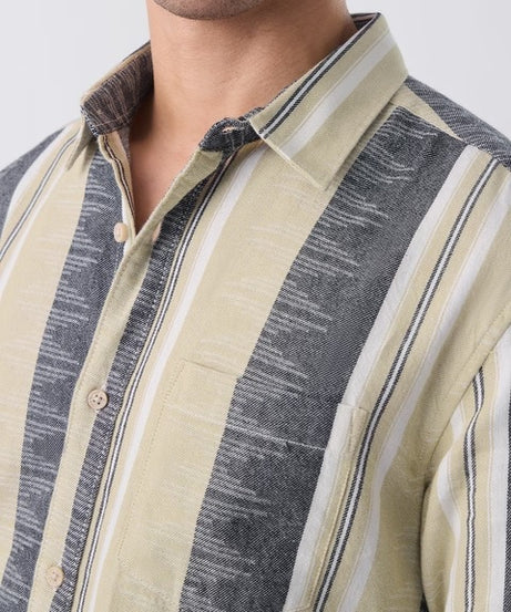 Jacquard Sandstone Men Textured Shirts