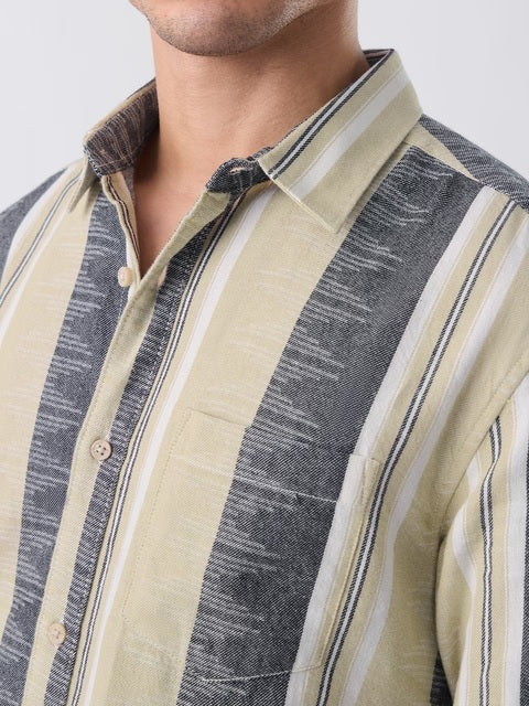 Jacquard Sandstone Men Textured Shirts