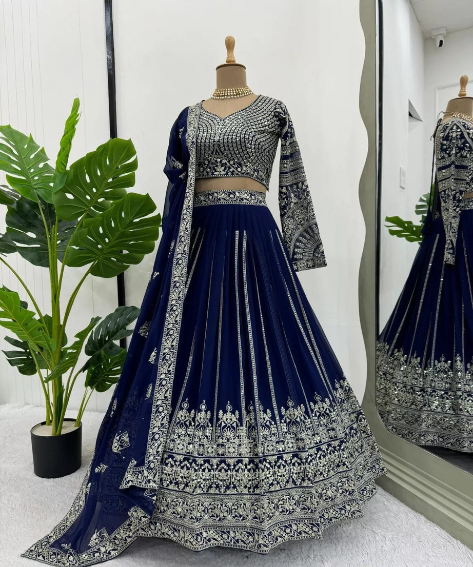 Designer Style Faux Georgette Lehenga Blouse & Dupatta