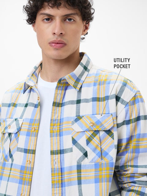 Plaid Sailor Men Utility Shirts