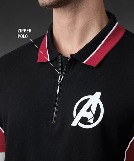 Avengers Suit Zipper Polos