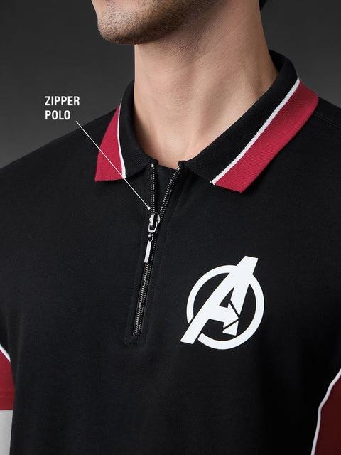 Avengers Suit Zipper Polos