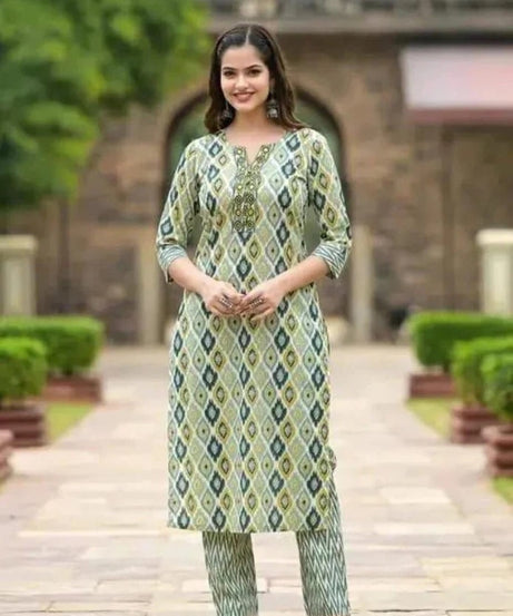 Women's Cotton Full Stitched Function Wear Top Bottom & Dupatta Set