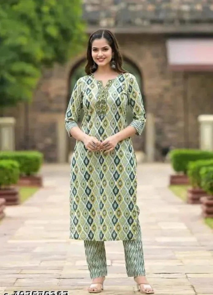 Women's Cotton Full Stitched Function Wear Top Bottom & Dupatta Set