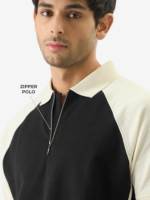 Solids Black & White Colourblock Polos