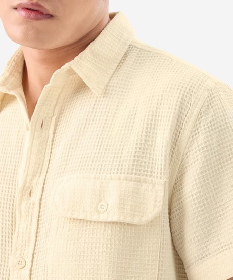 Off White Men Textured Shirts