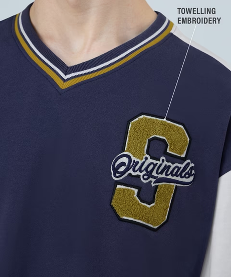 Varsity Blue League Oversized Full Sleeve T-Shirts