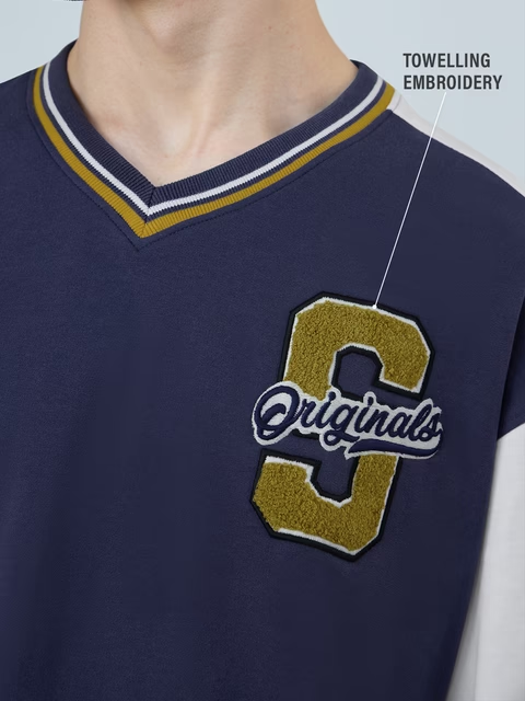 Varsity Blue League Oversized Full Sleeve T-Shirts