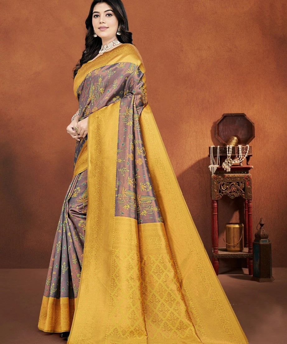 Premium Pure Zari Silk Beautiful Traditional Saree With Blouse