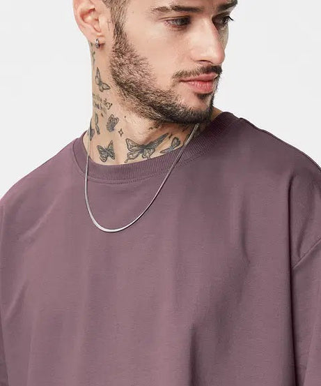 Solids Pale Purple Oversized T-Shirts