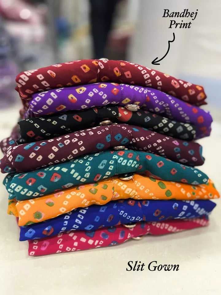 Pure Georgette With Half Inner Crepe Long Anarkali Gown & Dress