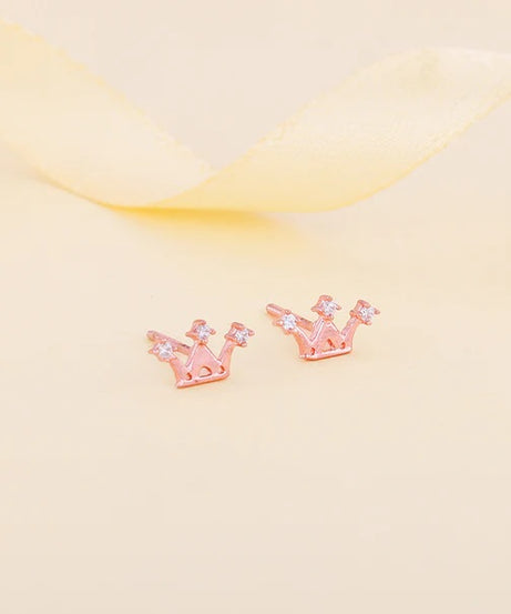 Rose Gold Tiara Stud Earrings