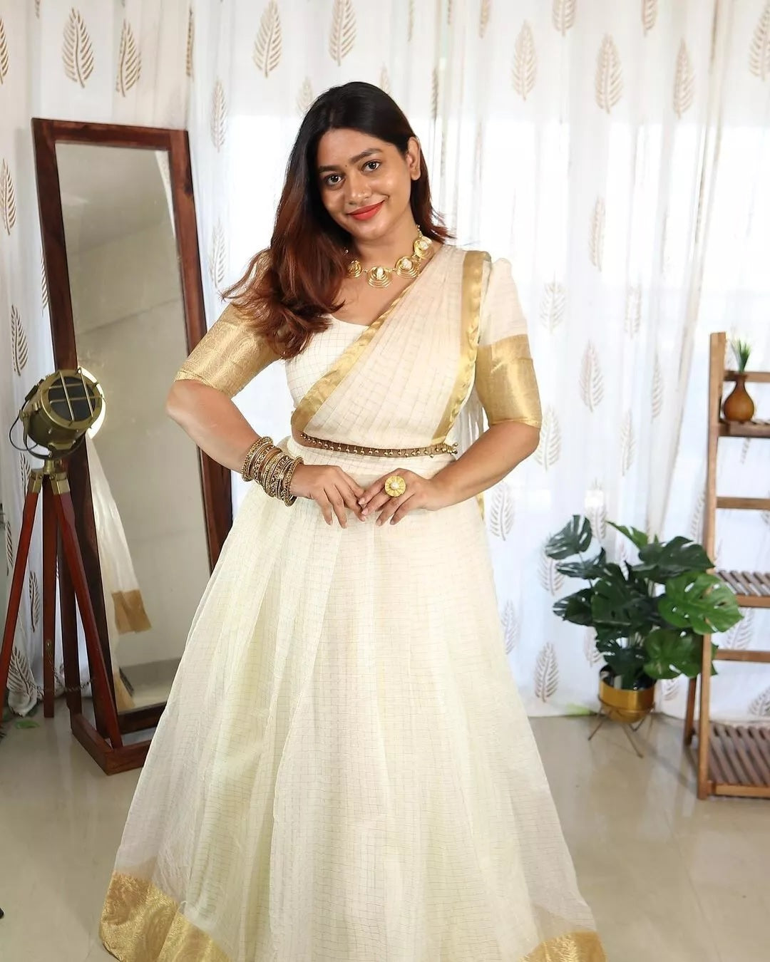 Organza Weaving Chex Lehenga Blouse Dupatta