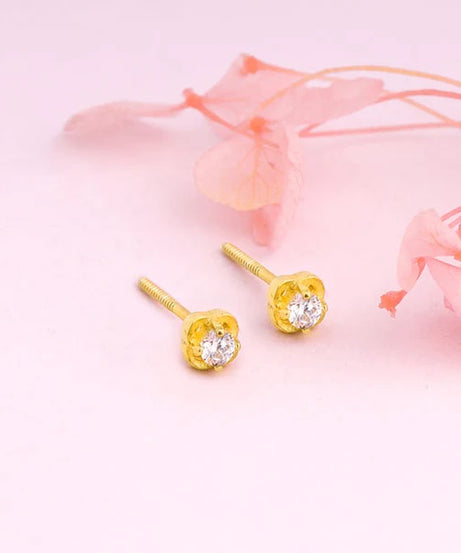 Golden Mini Floral Earrings