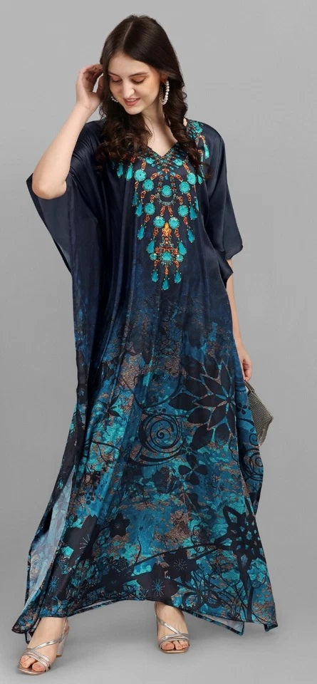 Women's Kaftan, V-Neck Kimono Long Caftan Dress