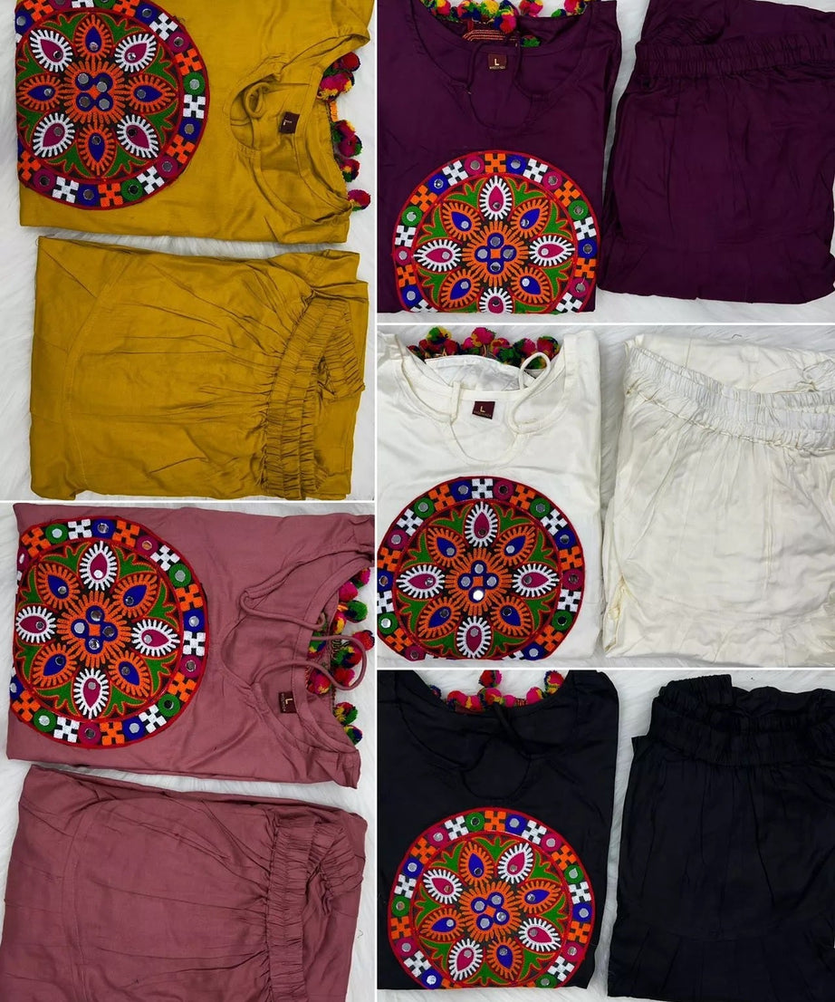 Rayon With Gamthi Work Lehenga Choli