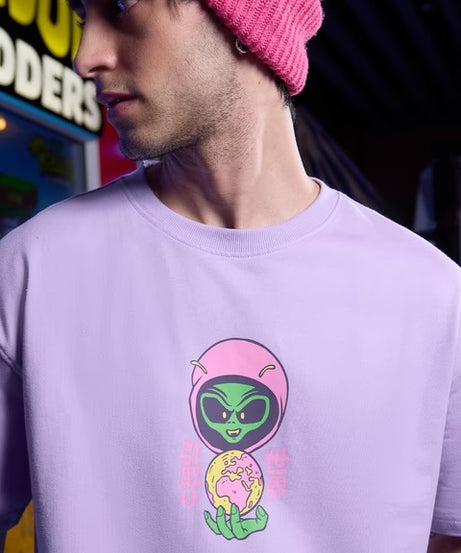 Alien Invasion Exploring Earth Oversized T-Shirts