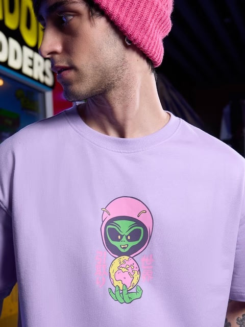 Alien Invasion Exploring Earth Oversized T-Shirts