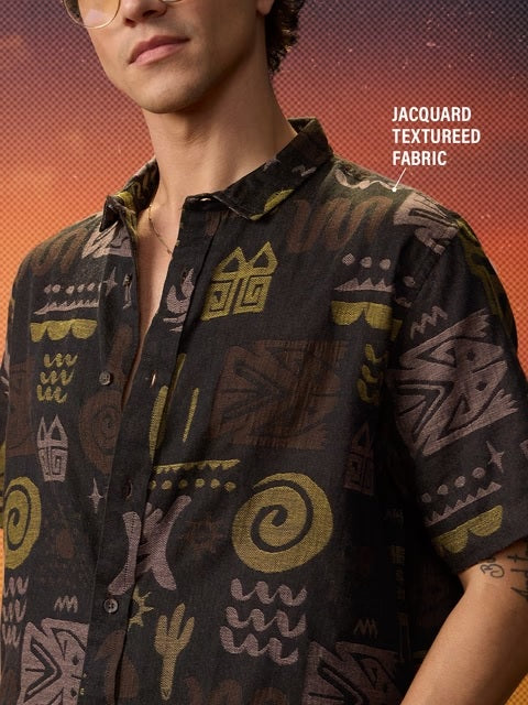 Indie Terrain Men Textured Shirts