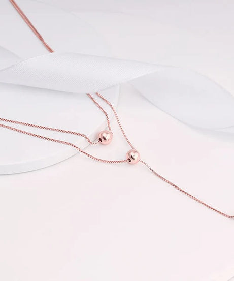 Rose Gold Terrific Trio Necklace