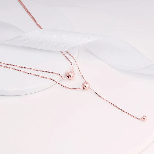 Rose Gold Terrific Trio Necklace