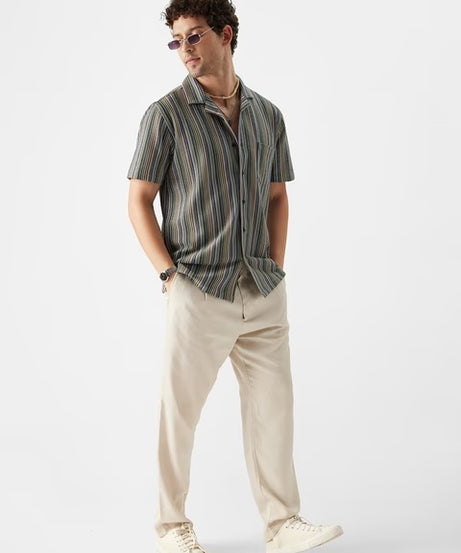 Stripes Neon Palette Men Textured Shirts