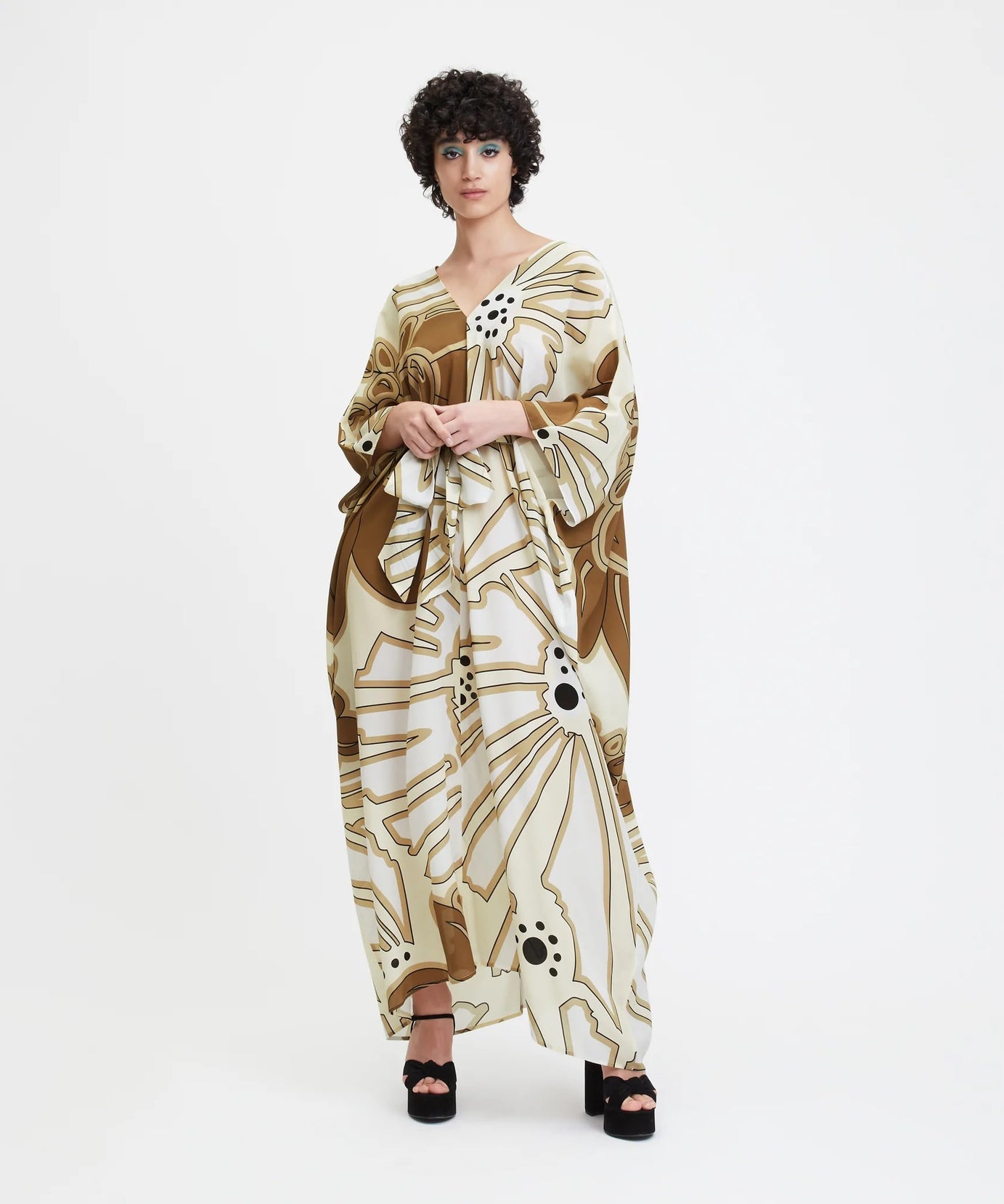 French Moss Printed Women's Long Kaftan