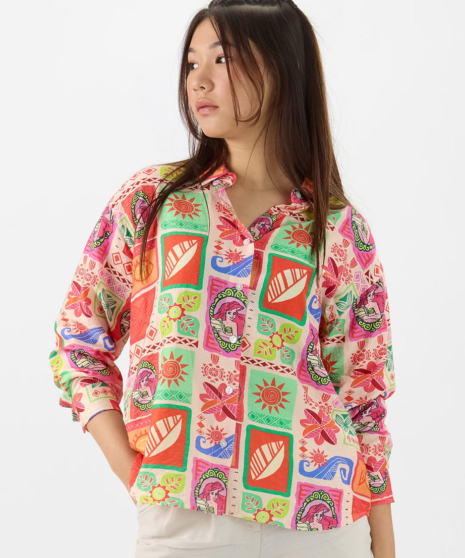 The Little Mermaid Mosaic Women Boyfriend Shirts