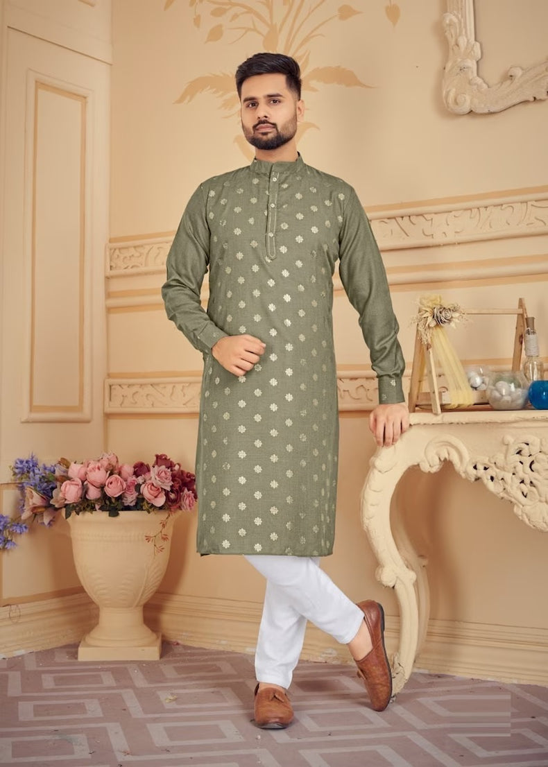 Pure Cotton Kurta Pajama Set For Men's