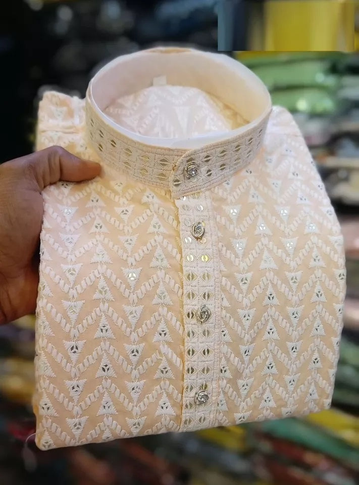 Men's Indian Bollywood Ethnic Full Stitched Rayon Viscose Kurta Pajama