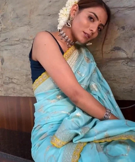 Banarasi Soft Silk Wedding Party Wear Saree, Function Sari & Blouse