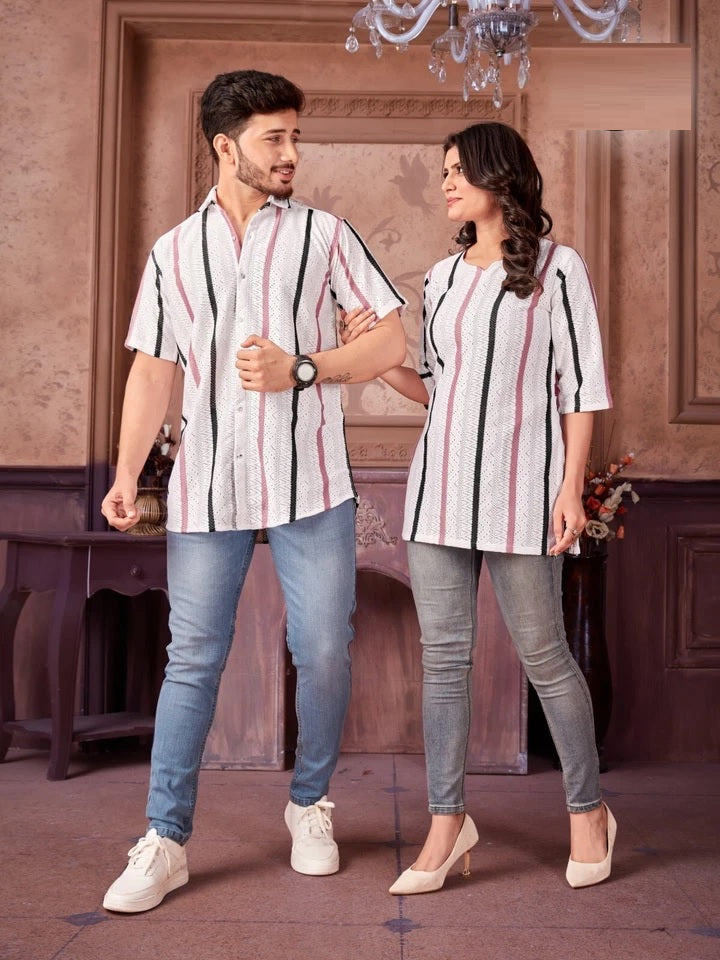 Important Party Wear , Shirt & Kurti Couple Combo Set 16-ST