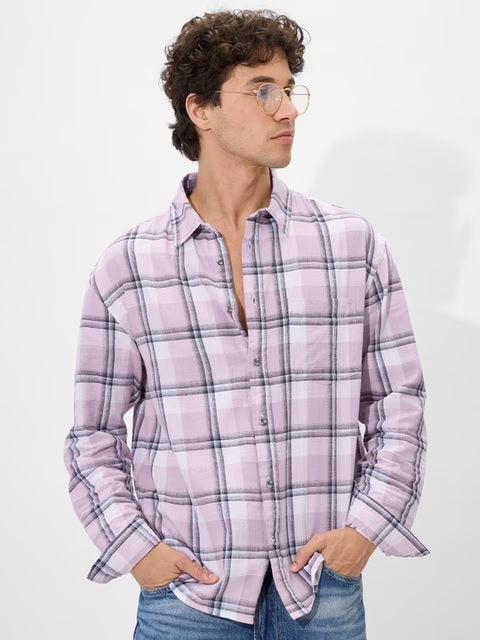 Plaid Rosy Grid Shirts
